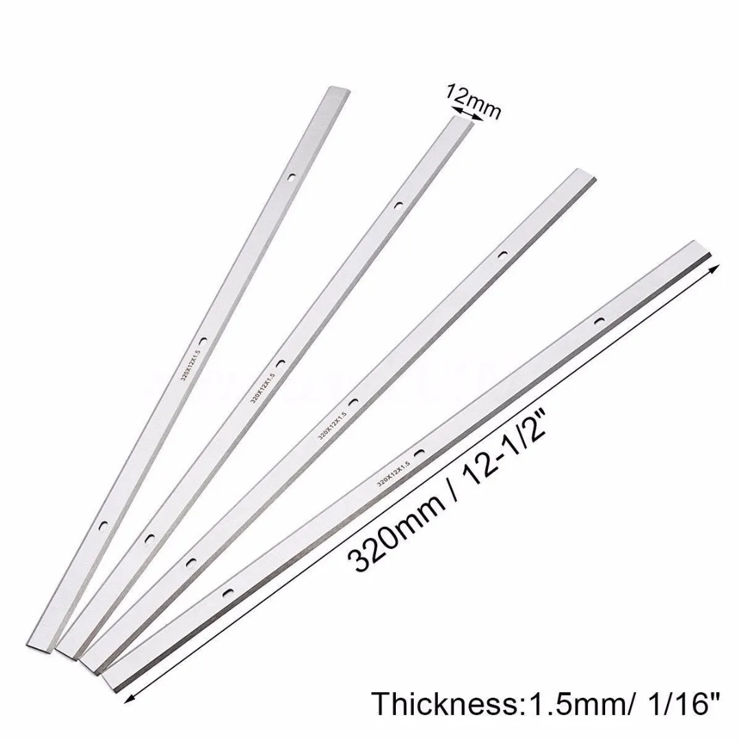 DWZ 4pcs 320*12mm Replacement HSS Planer Blade for Porter Cable PC305TP Planer