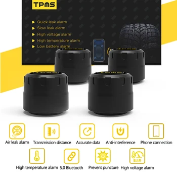 Classic Texture Car Vehicle Accessaries Bluetooth TPMS Car Tire Pressure Monitoring System with 4 Sensor for iOS Android
Classic Texture Car Vehicle Accessaries Bluetooth TPMS Car Tire Pressure Monitoring System with 4 Sensor for iOS Android