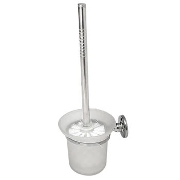 Chrome Round Wall Mounted Toilet Brush and Frosted Glass Toilet Brush Holder 
Chrome Round Wall Mounted Toilet Brush and Frosted Glass Toilet Brush Holder