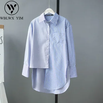 Spring Autumn Irregular Shirt Women Fashion stripe Long Shirts Womens Tops and Blouses Loose Long sleeve Casual Cotton Blouse
Spring Autumn Irregular Shirt Women Fashion stripe Long Shirts Womens Tops and Blouses Loose Long sleeve Casual Cotton Blouse