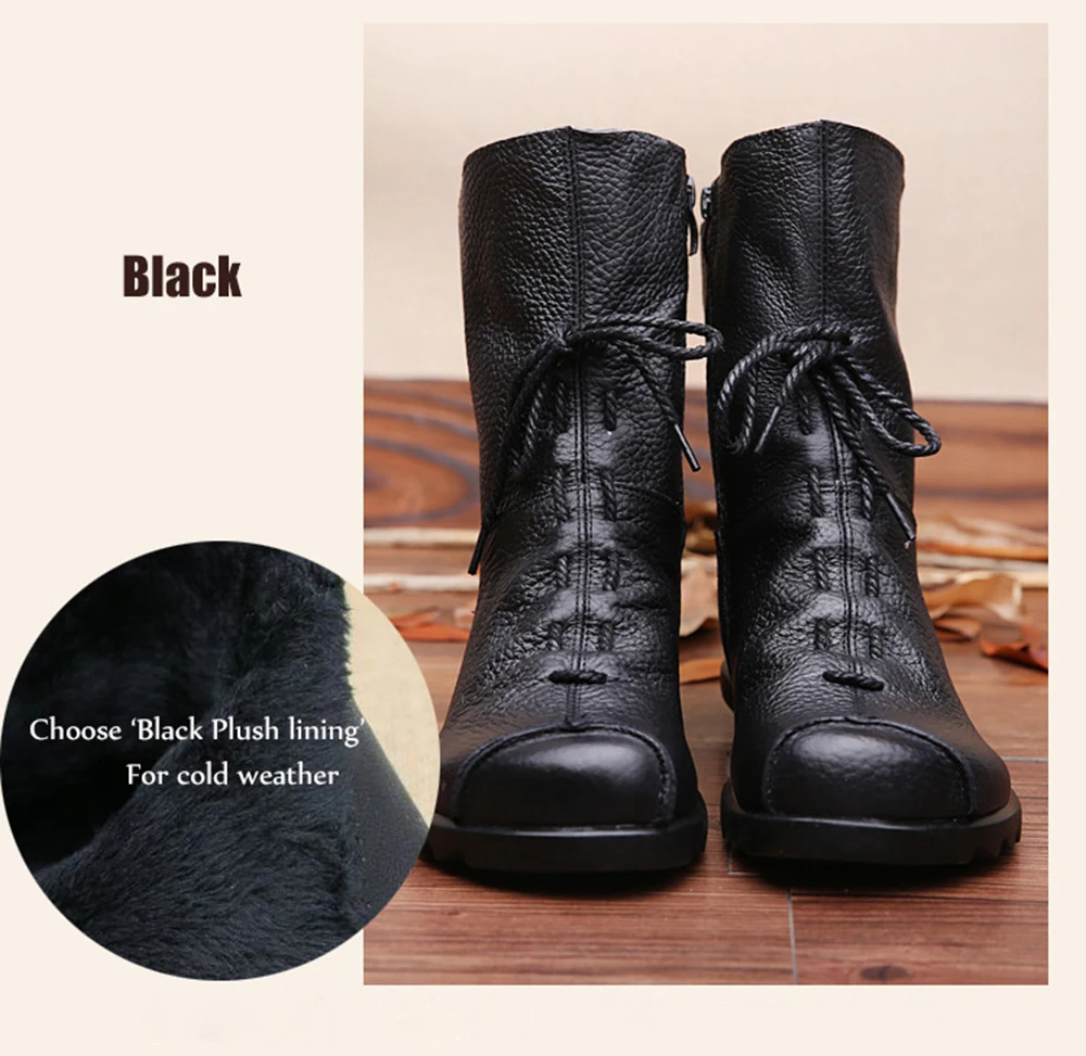 Women Martin boots Shoes Leather handmade soft rubber sole casual booties non-slip flat bottom Adult zipper low tube waterproof
Women Martin boots Shoes Leather handmade soft rubber sole casual booties non-slip flat bottom Adult zipper low tube waterproof