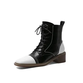 Genuine Leather Mixed Colors Women's Boots Autumn Winter Thick Heels Pumps Office Lady Working Shoes Woman
Genuine Leather Mixed Colors Women's Boots Autumn Winter Thick Heels Pumps Office Lady Working Shoes Woman