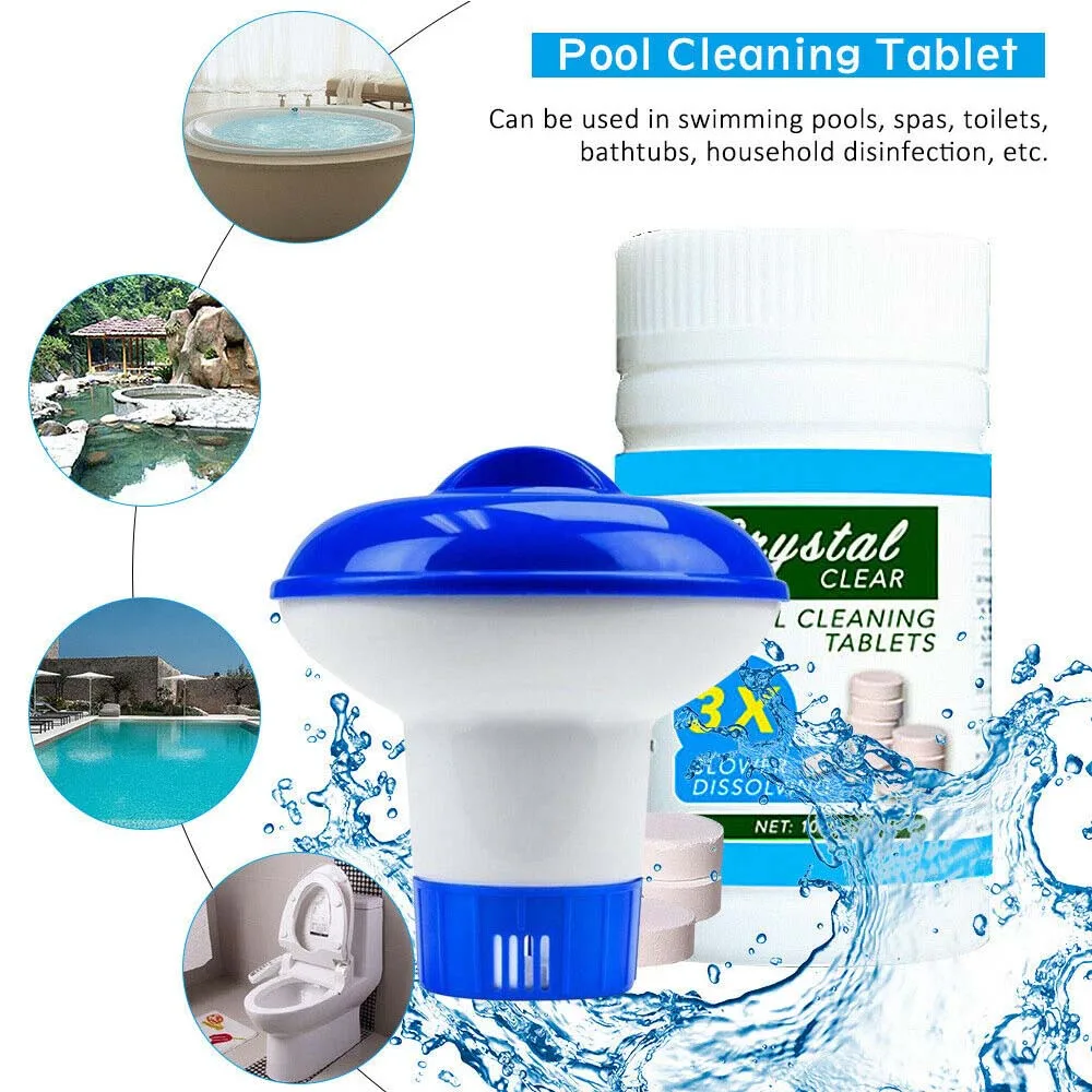 100pcs Swimming Pool Cleaning Tablets Disinfection Pills Instant Floating Purifier Tablets Swimming Pool Chlorine Dispenser Kit
100pcs Swimming Pool Cleaning Tablets Disinfection Pills Instant Floating Purifier Tablets Swimming Pool Chlorine Dispenser Kit