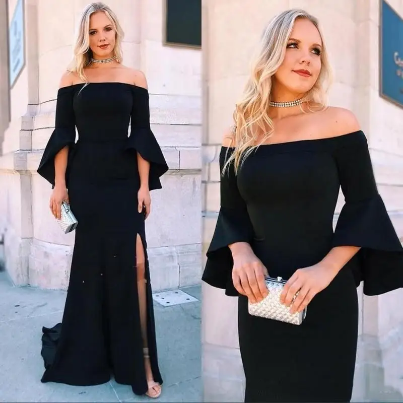 Elegant Black Mermaid Evening Dresses Sexy Off Shoulder Side Split Poet Sleeves Prom Dress Floor Length Formal Prom
Elegant Black Mermaid Evening Dresses Sexy Off Shoulder Side Split Poet Sleeves Prom Dress Floor Length Formal Prom
