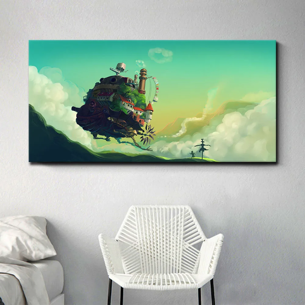 Japanese Classic Anime Movie Howl's Moving Castle Canvas Art Decorative Anime Painting Art Printing for Living Room Decoration
Japanese Classic Anime Movie Howl's Moving Castle Canvas Art Decorative Anime Painting Art Printing for Living Room Decoration