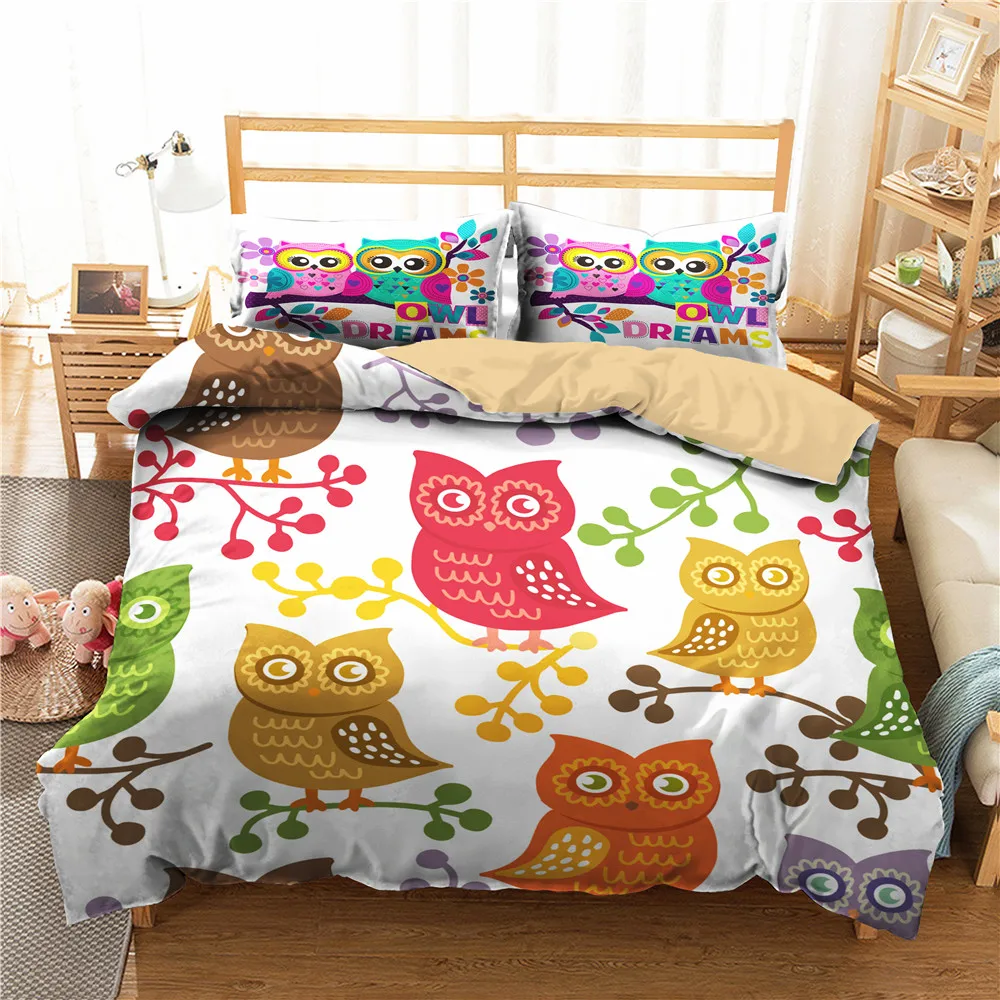Comforter Set Colored Owl Printed Home Textile Bedding Bedroom Clothes Duvet Cover with Pillowcase for Child
Comforter Set Colored Owl Printed Home Textile Bedding Bedroom Clothes Duvet Cover with Pillowcase for Child