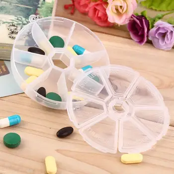 2 pcs Tablet pillbox Multifunctional round 7-segment weekly medicinebox rotating portable 7-segment plastic carry-on pillbox
2 pcs Tablet pillbox Multifunctional round 7-segment weekly medicinebox rotating portable 7-segment plastic carry-on pillbox