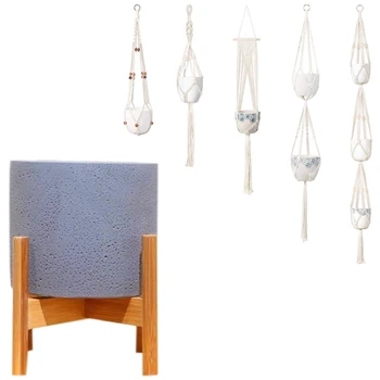 5-Pack Macrame Plant Hangers, Different Tiers, Cotton Rope & 1x Retractable Indoor Plant Flower Pot Planter Stand Gray
5-Pack Macrame Plant Hangers, Different Tiers, Cotton Rope & 1x Retractable Indoor Plant Flower Pot Planter Stand Gray