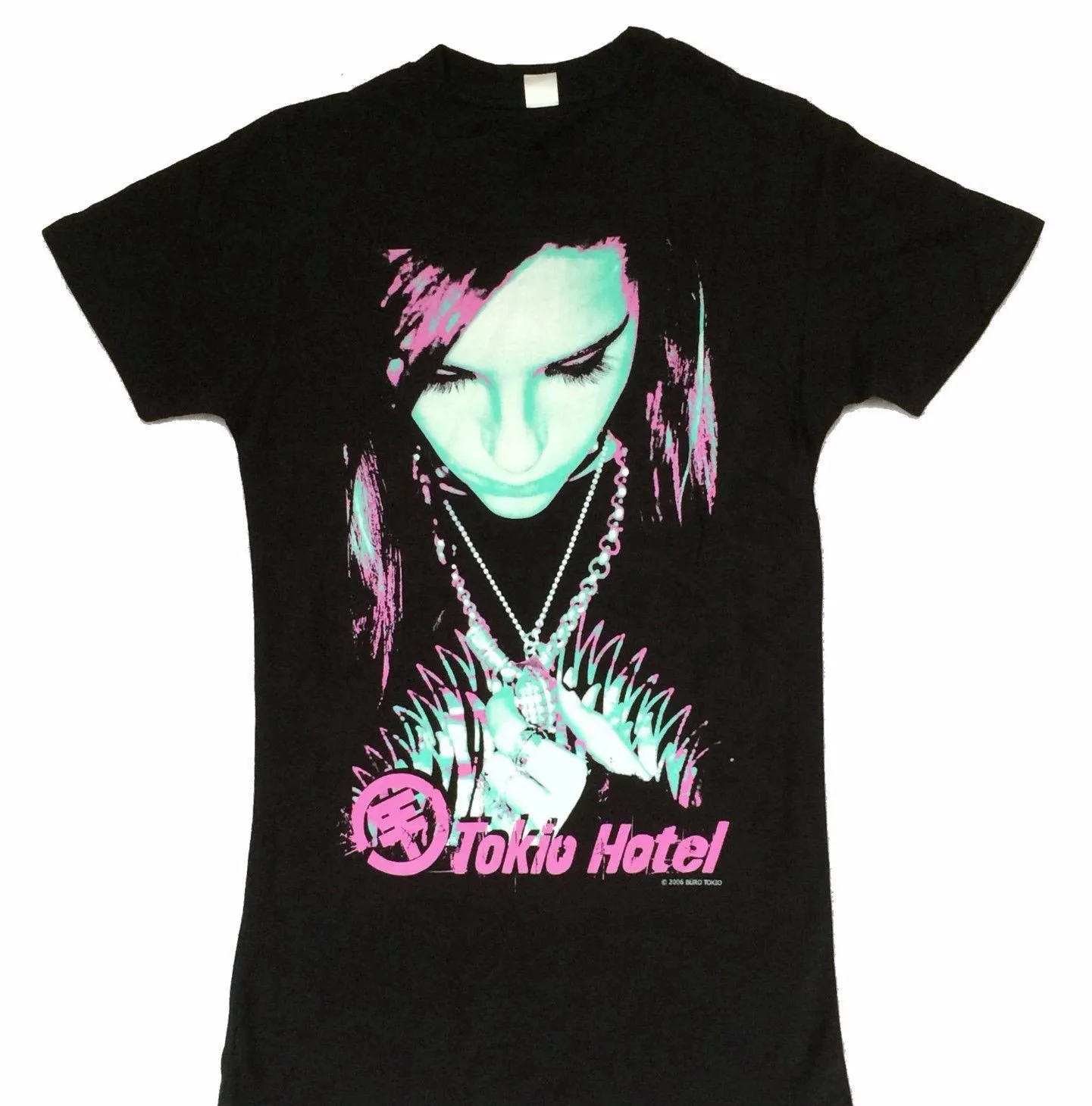 

Women'S Tee Tokio Hotel Singer Face Image Girls Juniors Black Shirt New Official Band Merch Interesting Pictures