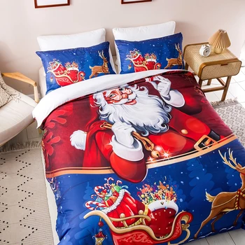 Home Textiles 3pcs bedding Set Christmas Santa Claus Quilt cover Pillowcase Throw Mechanical Wash Single Double Bed Sets
Home Textiles 3pcs bedding Set Christmas Santa Claus Quilt cover Pillowcase Throw Mechanical Wash Single Double Bed Sets