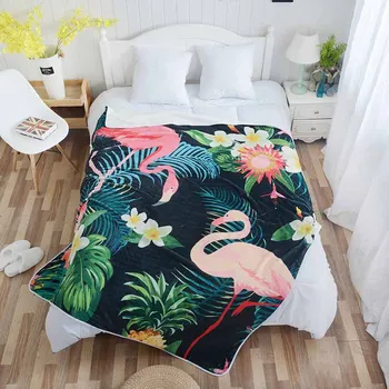Tropical Flamingo Coral Fleece Blanket Cartoon Leaf Digital Printing Fashion Bed Linen Sheet On Bed Sofa Throw Blankets 
Tropical Flamingo Coral Fleece Blanket Cartoon Leaf Digital Printing Fashion Bed Linen Sheet On Bed Sofa Throw Blankets