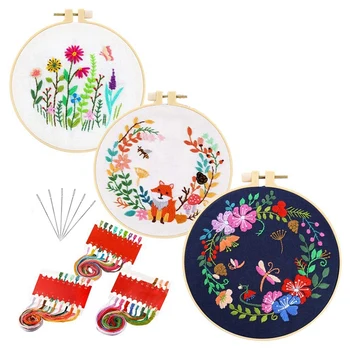3 Sets Embroidery Starter Kit 3 Embroidery Hoops, Embroidery Clothes, Color Threads and Tools
3 Sets Embroidery Starter Kit 3 Embroidery Hoops, Embroidery Clothes, Color Threads and Tools