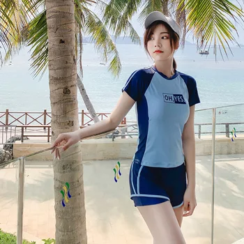Crew Neck Lady Split Beach Wear UV Swimsuit Japanese Women Slim Patchwork Swimsuit Hit Color Short Sleeve Women Swimsuit
Crew Neck Lady Split Beach Wear UV Swimsuit Japanese Women Slim Patchwork Swimsuit Hit Color Short Sleeve Women Swimsuit