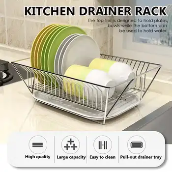Stainless Steel Dish Rack Cutlery Drainer Utensil Dryer Plates Bowls Tray Holder Storage Shelf Organizer Washing Holder Basket
Stainless Steel Dish Rack Cutlery Drainer Utensil Dryer Plates Bowls Tray Holder Storage Shelf Organizer Washing Holder Basket