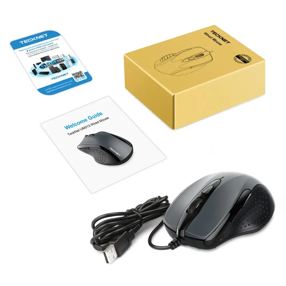 TeckNet Mouse Pro S2 проводная мышь высокой производительности 6 кнопок 2000DPI геймерская