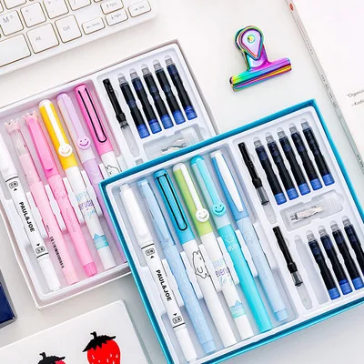 1 BOX 6pcs fountain pen set for student writing high quality replaceable ink sac Gift cute fountain pen schoolc supplies
1 BOX 6pcs fountain pen set for student writing high quality replaceable ink sac Gift cute fountain pen schoolc supplies