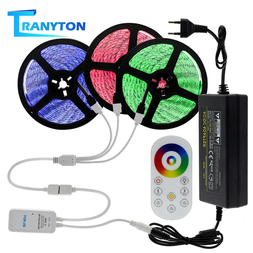 5050 RGB LED Strip 60LEDs/M Color Changing Tape DC12V Flexible Strip Light+ Touch Remote Control+Power Adapter
5050 RGB LED Strip 60LEDs/M Color Changing Tape DC12V Flexible Strip Light+ Touch Remote Control+Power Adapter