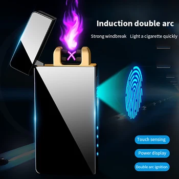 Windproof Dual Arc Lighter Plasma Flameless Rechargeable Electric Lighter for Cigarette Candle with LED Power Display
Windproof Dual Arc Lighter Plasma Flameless Rechargeable Electric Lighter for Cigarette Candle with LED Power Display