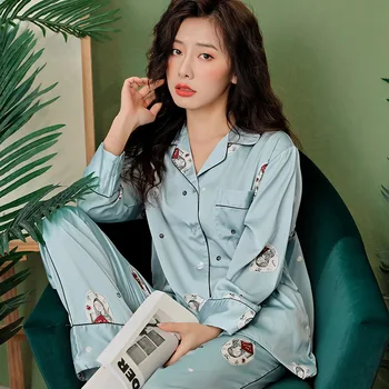 Sleepwear Pajamas Set 2020 Women Spring Summer Sexy Silk Pyjamas Suits Satin Sleep Suit Sweety Cute Nightwear Loose Homewear
Sleepwear Pajamas Set 2020 Women Spring Summer Sexy Silk Pyjamas Suits Satin Sleep Suit Sweety Cute Nightwear Loose Homewear
