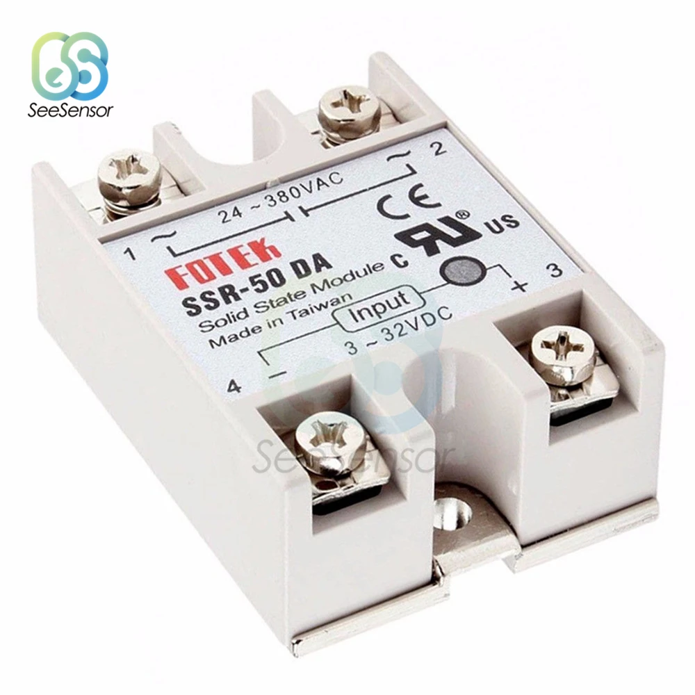 Твердотельное реле Φ SSR 50DA 50A 60A 75A 100A 3 32V DC TO 24 380V AC 60DA 75DA 100DA|Реле| |