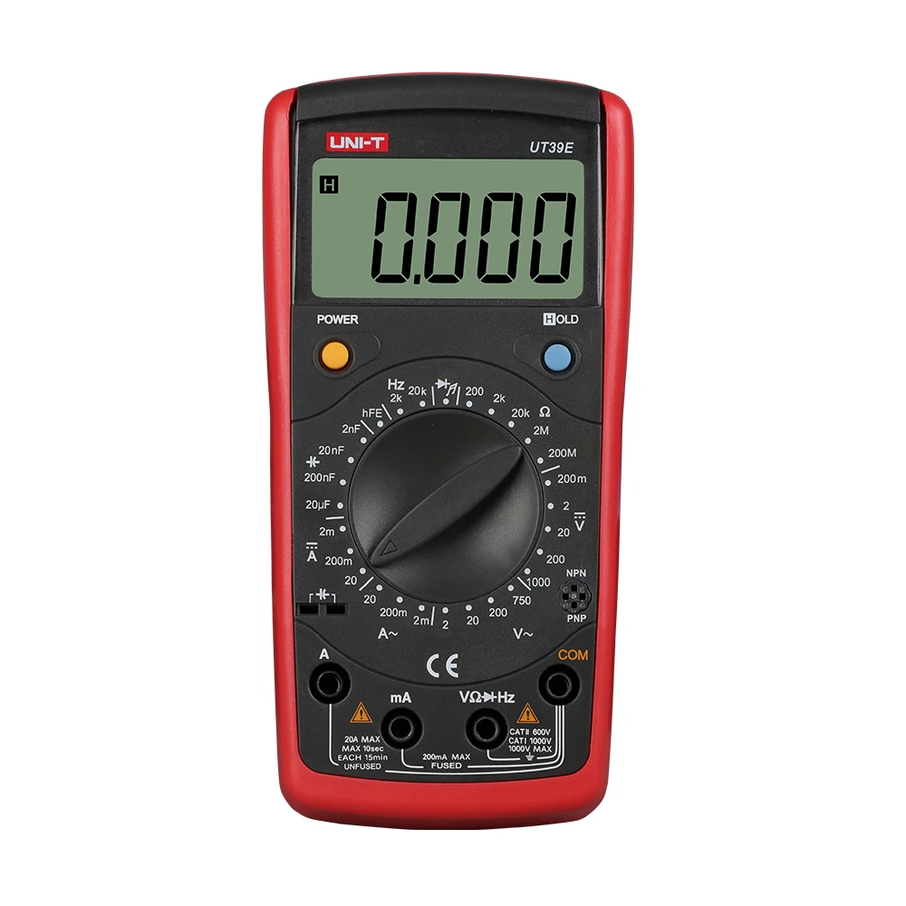 UNI-T UT39E Modern Digital Multimeter 4 1/2 LCD Digital Manual Range Multimeter AC DC Capacitance Tester
UNI-T UT39E Modern Digital Multimeter 4 1/2 LCD Digital Manual Range Multimeter AC DC Capacitance Tester