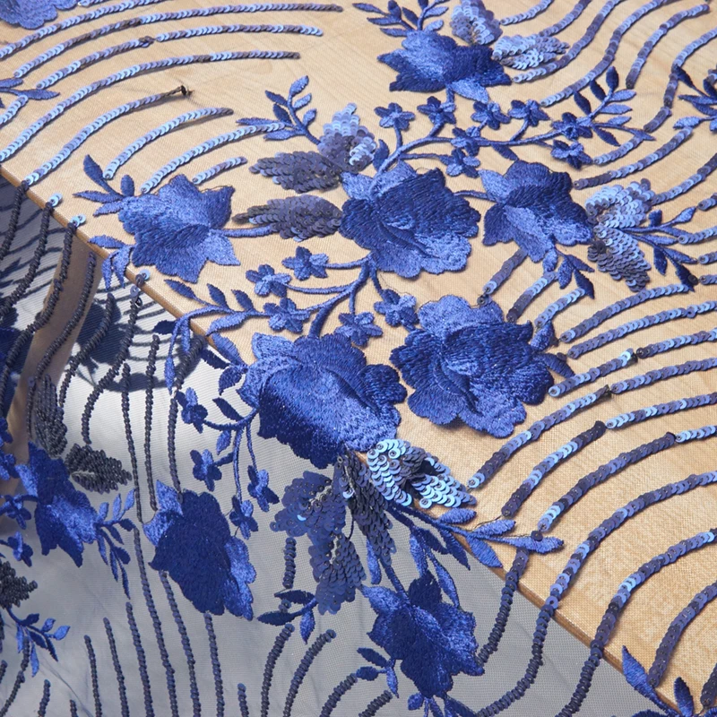 LASUI 2019 NEW 1 yard DIY dress Top grade soft mesh Blue wave pattern 3D flower embroidery sequin lace fabric
LASUI 2019 NEW 1 yard DIY dress Top grade soft mesh Blue wave pattern 3D flower embroidery sequin lace fabric