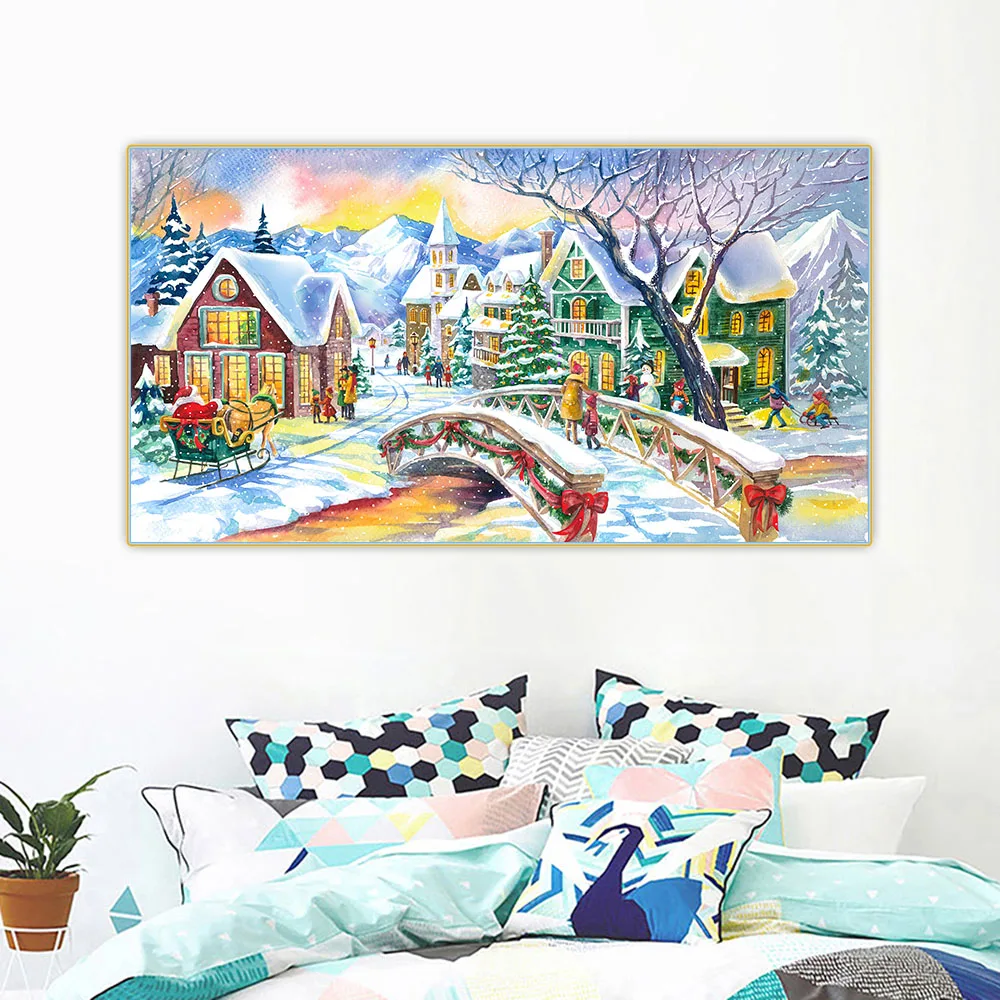 Citon Christmas night Snowy day Small town Snowman Xmas Canvas Oil Painting Artwork Picture Backdrop Wall Decor Home Decoration
Citon Christmas night Snowy day Small town Snowman Xmas Canvas Oil Painting Artwork Picture Backdrop Wall Decor Home Decoration
