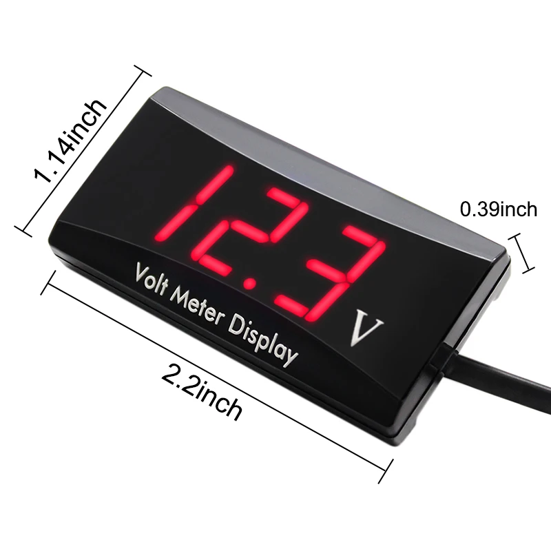 12V Universal Car Motorcycle Voltage Voltmeter Meter Convenient Portable High Accuracy LED Digital Indicator