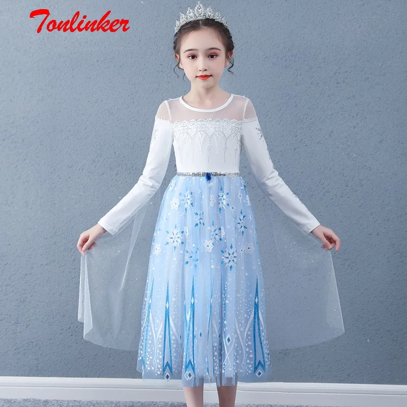 Girls for Elza New Long-Sleeved Lace Stitching Princess Dress Snow Queen Dressing Up With Cape Kids Halloweenl Fancy Party Dres
Girls for Elza New Long-Sleeved Lace Stitching Princess Dress Snow Queen Dressing Up With Cape Kids Halloweenl Fancy Party Dres