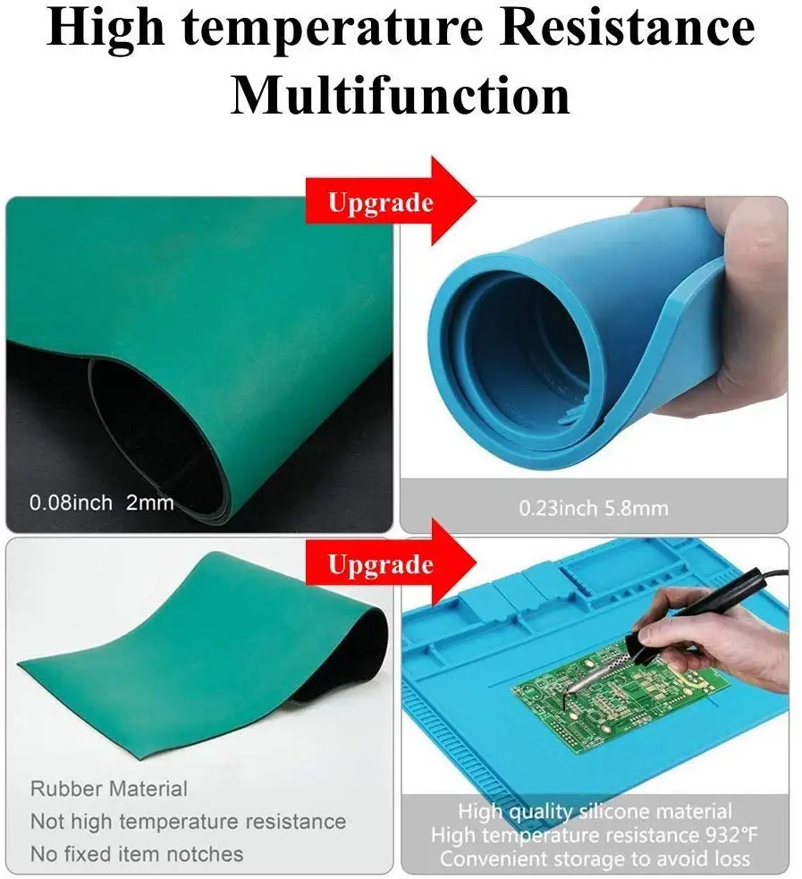 Silicone Heat Mat Repair.Insulation Kit,Resistant Maintenance Desk Soldering .f