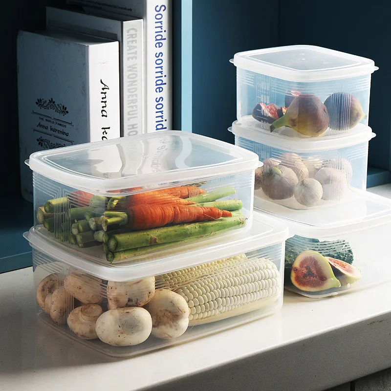Refrigerator Food Storage Containers With Lid Multi Size Clear Plastic Leak-proof Sealed Storage Box Vegetable Fruit Fresh Box
Refrigerator Food Storage Containers With Lid Multi Size Clear Plastic Leak-proof Sealed Storage Box Vegetable Fruit Fresh Box