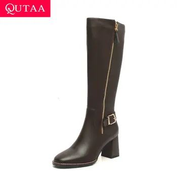 QUTAA 2021 Knee High Boots Square Toe Buckle Zipper Women Shoes Square Heel Cow Leather PU Autumn Winter Long Boots Size 34-39
QUTAA 2021 Knee High Boots Square Toe Buckle Zipper Women Shoes Square Heel Cow Leather PU Autumn Winter Long Boots Size 34-39