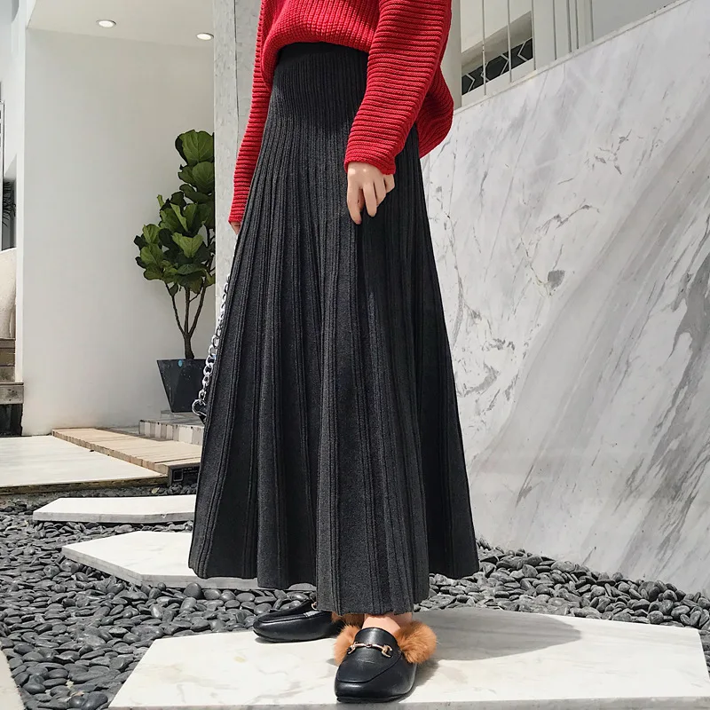 2020 Spring WOMEN'S Dress New Style Elegant Knitted Skirt Mid-length High-waisted Black And White with Pattern Pleated Full Skir 
2020 Spring WOMEN'S Dress New Style Elegant Knitted Skirt Mid-length High-waisted Black And White with Pattern Pleated Full Skir
