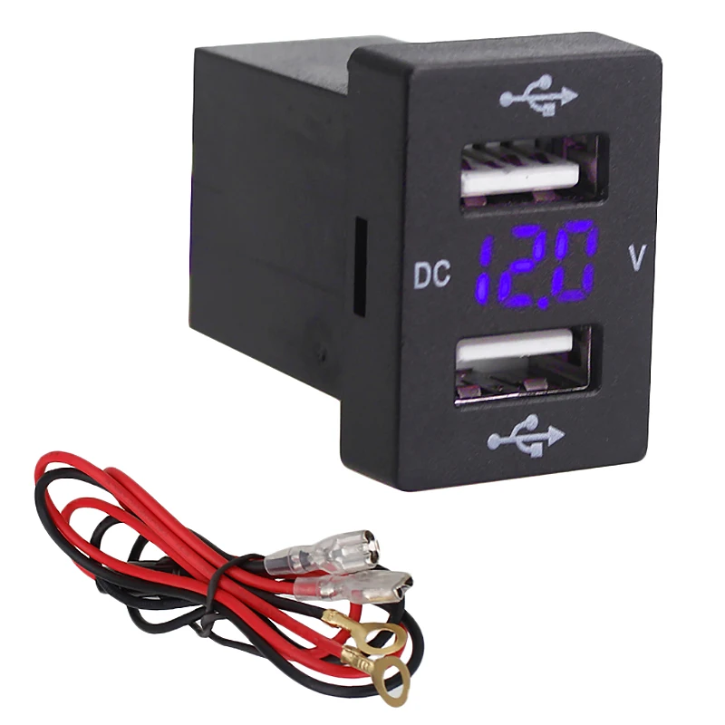 12V Car Charger with Fuse for Toyota 5V 4.2A Car Charging Socket Charger for Phone LED Display Meter Voltmeter
12V Car Charger with Fuse for Toyota 5V 4.2A Car Charging Socket Charger for Phone LED Display Meter Voltmeter