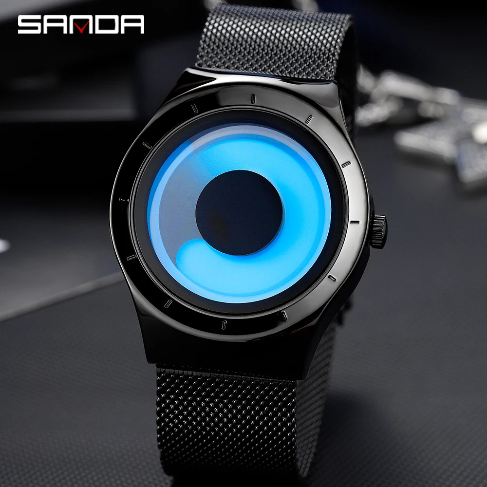SANDA New Fashion Waterproof Men Watch Trend Personality Swirl Contrast Color Gradient Dial ther Steel Belt Men's Quartz Watch
SANDA New Fashion Waterproof Men Watch Trend Personality Swirl Contrast Color Gradient Dial ther Steel Belt Men's Quartz Watch