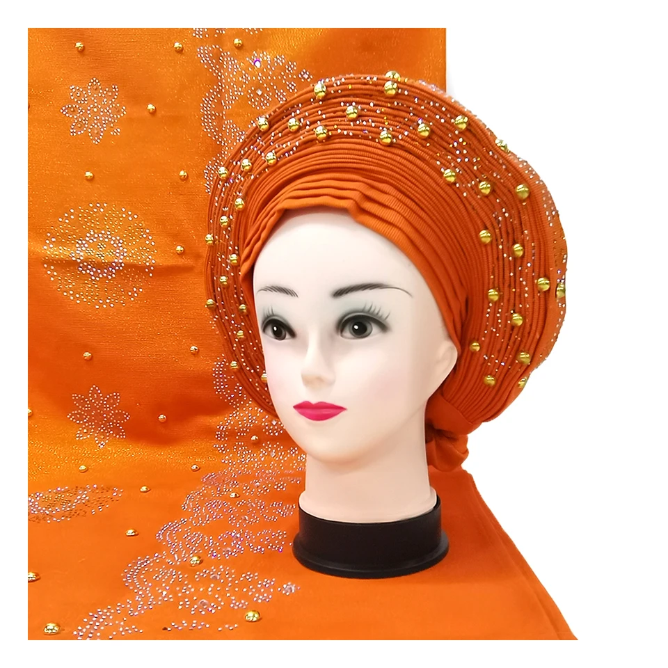 Nigerian Headtie, Embellished Front-Knot Autogele, Ready To Wear Gele, African Turban Wrap, Nigerian Headwrap Orange SXP01-5
Nigerian Headtie, Embellished Front-Knot Autogele, Ready To Wear Gele, African Turban Wrap, Nigerian Headwrap Orange SXP01-5
