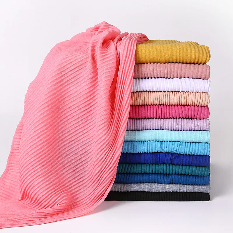 Wholesale Price Fashion Pleated Modal Soft Hijab Scarf Long Length Solid Color Head Scarf Head wraps for Women 30 Colors PW-24
Wholesale Price Fashion Pleated Modal Soft Hijab Scarf Long Length Solid Color Head Scarf Head wraps for Women 30 Colors PW-24