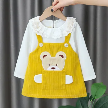 Baby Infant Girls Dress Set Cartoon Bear Pocket Corduroy Dress Shirt Spring Autumn Kids Children Clothing Spring Tutu Dress
Baby Infant Girls Dress Set Cartoon Bear Pocket Corduroy Dress Shirt Spring Autumn Kids Children Clothing Spring Tutu Dress