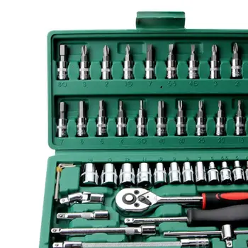 46PCS/SET Ratchet Torque Wrench Kit Hand Tools For Car Socket Set Durable Spanner Socket Set Car Repair Tools
46PCS/SET Ratchet Torque Wrench Kit Hand Tools For Car Socket Set Durable Spanner Socket Set Car Repair Tools