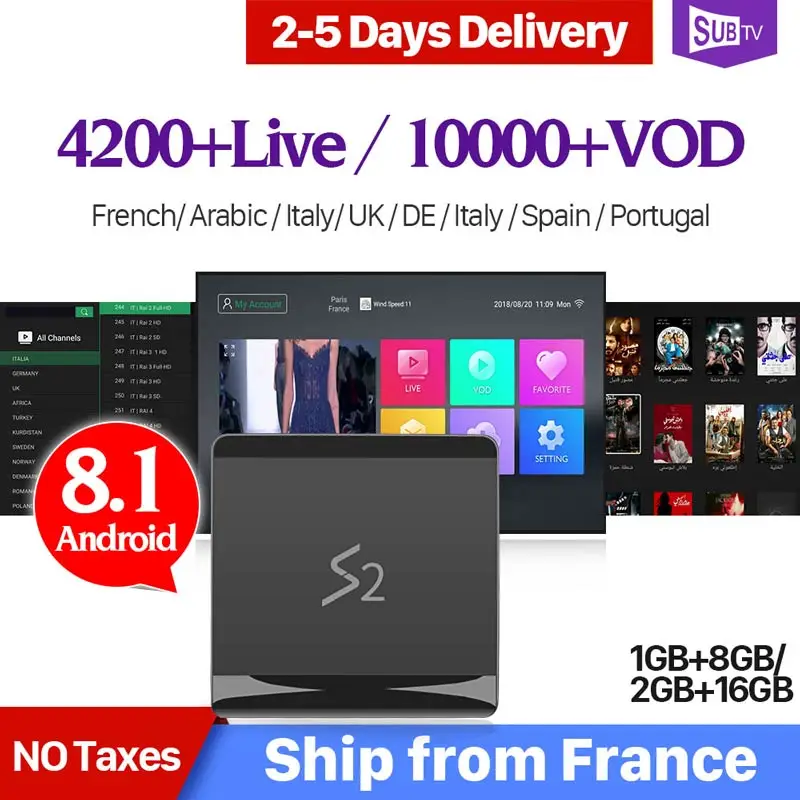 IPTV Canada French Android 8.1 smart box Leadcool S2 with SUBTV 1 Year Code 4K Global Live Stable server IPTV Subscription box
IPTV Canada French Android 8.1 smart box Leadcool S2 with SUBTV 1 Year Code 4K Global Live Stable server IPTV Subscription box