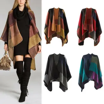 Women's Scarf Wrap Shawl Patchwork Plaid Poncho Cape Poncho Blanket Cloak 
Women's Scarf Wrap Shawl Patchwork Plaid Poncho Cape Poncho Blanket Cloak