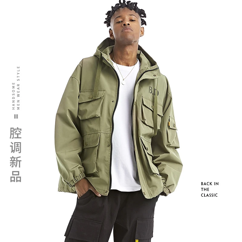 Autumn Spring Men's Hip Hop Hooded Pocket Jacket, Male Letters Pringting Windproof Militar Black Green Streetwear Outwear Coat
Autumn Spring Men's Hip Hop Hooded Pocket Jacket, Male Letters Pringting Windproof Militar Black Green Streetwear Outwear Coat