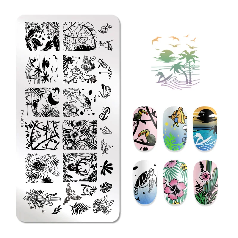 PICT YOU Rectangle Nail Stamping Plates Tropical Collection Nail Art Image Stamp Templates DIY Nail Design Tools J010
PICT YOU Rectangle Nail Stamping Plates Tropical Collection Nail Art Image Stamp Templates DIY Nail Design Tools J010