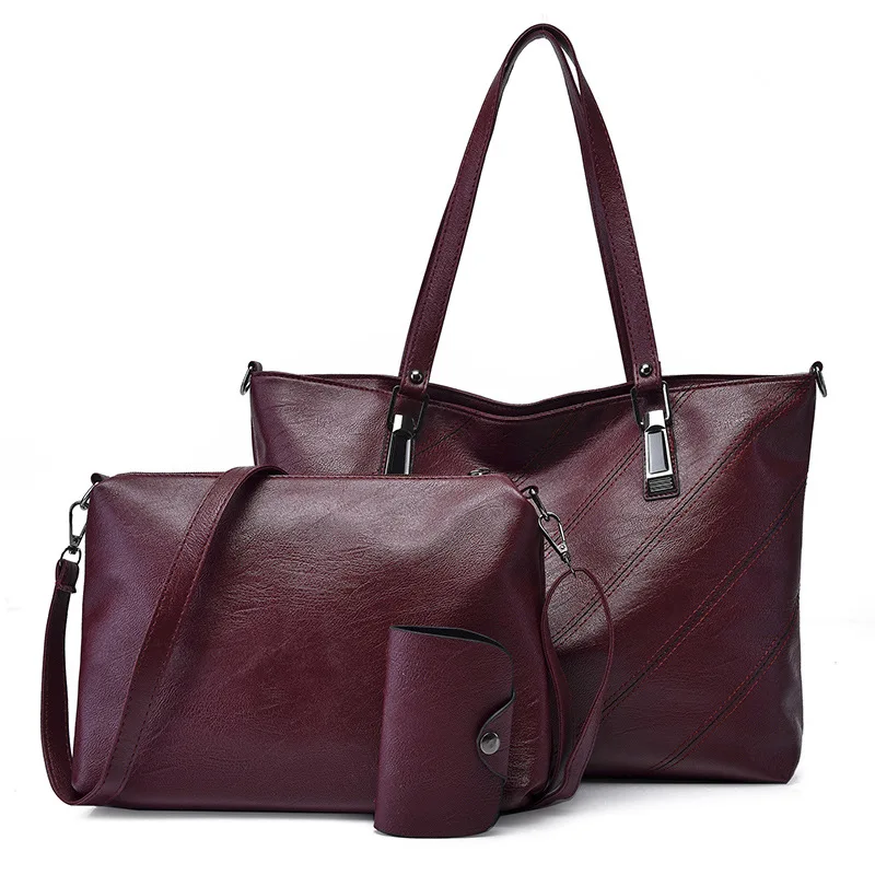 Bag Women's 2018 New Style Large Capacity Handbag Pu Soft Leather Casual Versatile Large Bag Simple Different Size Bags
Bag Women's 2018 New Style Large Capacity Handbag Pu Soft Leather Casual Versatile Large Bag Simple Different Size Bags