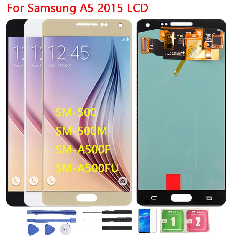 

SUPER AMOLED A500M LCD For Samsung Galaxy A5 2015 A500 A500F A500M SM-A500F LCD Touch Screen Digitizer Assembly Replacement