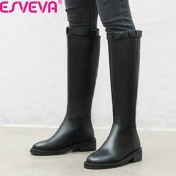 ESVEVA 2020 PU Leather Women Shoes Buckle Zipper Autumn Winter Long Boot Square Heel Concise Round Toe Knee High Boots Size34-41
ESVEVA 2020 PU Leather Women Shoes Buckle Zipper Autumn Winter Long Boot Square Heel Concise Round Toe Knee High Boots Size34-41