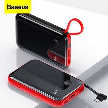 

Baseus 10000mAh Power Bank Portable Charger Mini 10000 mAh Powerbank Small External Battery Pack Poverbank For Xiaomi Mi iPhone