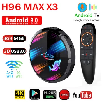 Smart TV BOX H96 max X3 Android 9.0 Amlogic S905X3 4G RAM 64GROM 2.4G&5G WIFI google play With Voice remote control Media player
Smart TV BOX H96 max X3 Android 9.0 Amlogic S905X3 4G RAM 64GROM 2.4G&5G WIFI google play With Voice remote control Media player