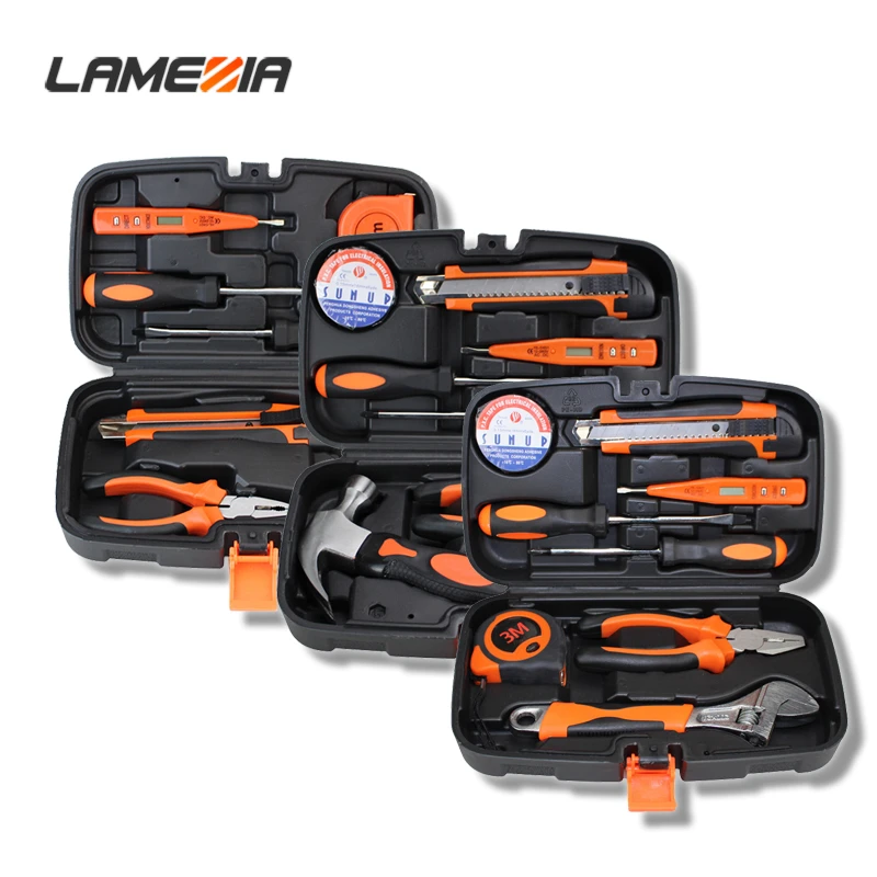 LAMEZIA 9/15 pcs Hand-tool-set General Household Repair Hand Tool Kit With Plastic Box Wrench Screwdriver Hammer Plier Knife
LAMEZIA 9/15 pcs Hand-tool-set General Household Repair Hand Tool Kit With Plastic Box Wrench Screwdriver Hammer Plier Knife