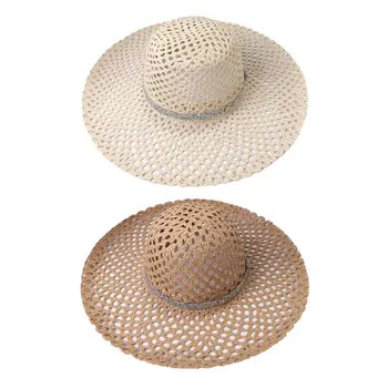 Women Summer Hollow Out Mesh Net Sun Hat Woven Straw Large Wide Brim Sunscreen Glitter Rhinestone Chain Panama Beach Cap
Women Summer Hollow Out Mesh Net Sun Hat Woven Straw Large Wide Brim Sunscreen Glitter Rhinestone Chain Panama Beach Cap